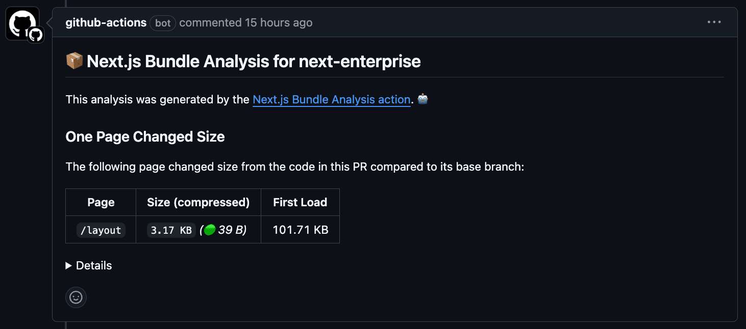 Bundle size checking